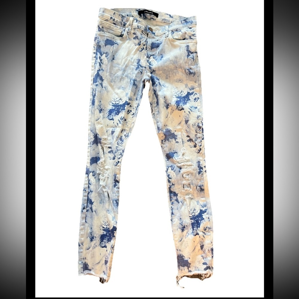 J Brand Denim Jeans Size 27 Women Blue‎ Tie Dye Skinny Crop (0453)